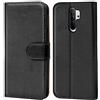 Verco custodia per Xiaomi Redmi Note 8 Pro, Case per Xiaomi Redmi Note 8 Pro Cover PU Pelle Portafoglio Protettiva, Nero