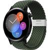 Niboow 20mm Cinturino per Huawei Watch GT 3 Pro 43mm/Watch GT 3 42mm/Watch GT 2 42mm/Watch 2/Watch 2 Pro/Watch 2 Sport, Nylon Intrecciato Cinturino per Honor Magic Watch 2 42mm-Verde Scuro