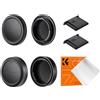 K&F Concept 2pack Tappo Corpo e Coperchio Posteriore per Obiettivo Tapa Cuerpo Frontal y Tapa Trasera Lente Compatibile con Fujifilm X-Pro2 X-Pro3 XT4 XT5 X-E4 X-T30 X-E2s X-E3 X-E4 X-A10 X-A7 X-A
