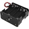 HALJIA, Portabatterie per 8 batterie AA, 12 V, 4 batterie per ogni lato, con terminali a clip e fili conduttori di 15,2 cm