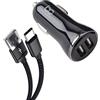 NWNK13 Fast Car Charger per Samsung A13 5G A53 5G A33 5G A23 5G Caricabatterie per auto 2 porte USB Adattatore auto ricarica rapida 4.8A con 1mt Tipo C Cavo USB ad alta velocità per A73 5G (nero)