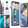 RongZy LCD Schermo per Motorola Moto G22 XT2231-2 di Ricambio Display Touch Screen Digitizer Parti di Riparazione per Motorola Moto G22 XT2231-2 LCD Display con Strumenti(6.5,Nero con Cornice)