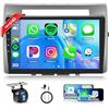 Rimoody 4+64G Android Autoradio per Toyota Corolla Verso 2004-2009 9 Pollici Senza Fili Carplay Autoradio con Android Auto Navi GPS Mirror Link Bluetooth WiFi/FM/RDS/EQ/SWC Telecamera Posteriore