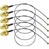 DollaTek 5 pezzi 20 cm/7,8 U.FL Mini PCI a SMA a polarità inversa Cavo WiFi Cavo Pigtail IPX a SMA femmina Adattatore WiFi Antenna FPV Trasmettitore - Spirale esterna Foro interno