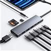 RREAKA HUB USB C iPad Pro Adattatore 9-in-1 iPad Pro M4 M2 M1 13 12,9 11 Accessorio iPad Air da con HDMI 4K, ricarica PD, lettore di schede SD/Micro SD, USB 3.0, jack per cuffie da 3.5mm, iPad mini 6