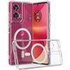 GIOPUEY Cover Magnetica per Motorola Edge 50 Neo， Compatibile con MagSafe， PC+TPU Trasparenti Antiurto Protettiva Cellulare Custodia - Clear