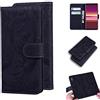 LMFULM® Custodia per Sony Xperia 5 J8210, J8270, J9210 (6,1) Custodia a portafoglio in pelle PU con chiusura magnetica, funzione Tiger Print Stent, colore: Nero