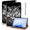 TUOLISG Custodia per Lenovo Idea Tab 11 pollici 2025(TB335F/TB336F)/Tab M11 2024 (TB-330FU/TB-331FC), custodia flip in pelle PU con funzione leggio, tigre nera