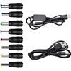 GutReise Cavo di alimentazione convertitore USB da 5 V a CC 12 V (inferiore a 2 A max per 8 Watt) + 8 connettori Adattatore Cavo di alimentazione da USB a CC