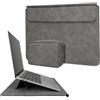 kwmobile Custodia per MacBook 13 14 15 Laptop/Notebook/Ideapad - Custodia Pc Portatile 13 14 15 Pollici - Cover Porta Computer Portatile - Protezione e Supporto con Borsa Accessori - Grigio