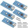 APKLVSR Nano Modulo,5 PCS Scheda di Sviluppo Nano con CH340 Chip per Arduino (con Porta Mini)