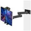 JUBORUI Supporto Tablet Muro, Supporto da Parete per Tablet Lunghezza Estendibile 16-39.5 cm, in Alluminio, Supporto iPad Muro da 4.7-13.5 Pollici