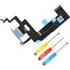 MMOBIEL Connettore Dock 3 Compatibile con iPhone XR - 6.1 inch - 2018 - Presa di Ricarica Cavo Flessibile - Audio Jack/Microfono/Antenna di Ricambio - Incl. Cacciaviti - Blu