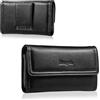 Hengwin Porta Cellulare da Uomo in Vera Pelle, Compatibile con iPhone 16 15 14 13 12 11 Pro Max/Plus, Custodia per Cellulare per Samsung Galaxy S25 S24 S23 Ultra Marsupio per Cellulare (Nero)
