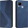 Mo-Somnus Cover per OPPO Realme C12/C15/C25/C25S/7i/ Narzo 20/Narzo 30A, Custodia Portafoglio Cover Protettiva Libro Case Flip Wallet Custodia Pelle PU con [3 Slot per Schede] [Magnetica] (Blu)
