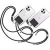 TBOC 2X Cordino Catenella Laccio Strap Porta Cover [Nero] Toppa di Plastica [Nero Opaco] per Telefono Cellulare da Collo - Tracolla Catenina Cordini da Cellulari Accessori Universale Laccetti