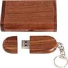 HOZYALE Chiavetta USB 2.0 in legno, 64 GB, a forma di ellisse, con scatola di legno