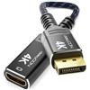 deleyCON Adattatore DisplayPort a HDMI (Per Monitor, TV, Proiettore) - 4K@30Hz // 1080P@60Hz - Spina in Alluminio Cavo in Nylon DisplayPort Maschio a HDMI Femmina PC Computer Portatile Monitor Nero