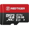 REDTIGER Scheda Micro SD ad alta Velocità da 128 GB con Adattatore, MicroSDXC UHS-I classe 10, U3, V30 A1, Supporto per Dash Cam e Registrazione Video 4K