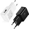Acezeek Caricatore USB 15W, 2 Pezzi Alimentatore USB Caricatore da Parete, Caricatore Veloce USB Compatibile per Galaxy S21/S20/S10/S9/S8/Note 8 9 10 20/A50/A52 5G(Nero+Bianco)