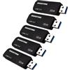 Gigastone Chiavetta USB 32 GB Set da 5, Z30 USB 3.2 Gen 1 Professional Serie, Senza cappuccio con design retrattile, compatibile con interfaccia USB 2.0 / USB 3.0 / USB 3.1