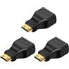 Bgfaquri Adattatore da Micro HDMI a HDMI Femmina Placcato Oro Convertitore Mini HDMI a HDMI per Fotocamera Reflex Videocamera Tablet Mini PC Monitor Proiettore Compatibile 4K UHD Full HD 3D ARC