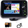Inefala Adattatore radio digitale DAB DAB+ per autoradio, 2,4 pollic display LCD da con Music Bluetooth+Trasmettitore DAB/FM+Aux-In/Out+TF Card Music Play+Caricatore da Auto