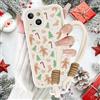 Krdvekm Cover con Cordino per iPhone 15 6,1'' Natale Calzino, Silicone Bianco Custodia Aesthetic Christmas Print Femmina Mädchen Modello Disegni Collana Protezione Fotocamera Protettiva Case