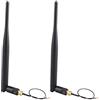 Jopto 2 pezzi Antenna WiFi 2.4G 5DB Presa RP-SMA nera Espansore di portata WLAN rimovibile Amplificatore WiFi con antenna U.FL IPX a RP-SMA Cavo coassiale 3G 4G Wifi RF 15cm 1.13