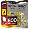 Udivita 800 Batterie per apparecchi acustici Rayovac Extra 10. - 100 blister da 8 batterie