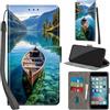 Haninsuze Cover per iPhone 6/ iPhone 6S Custodia Cover Pelle Libro Portafoglio con Porta Carte Magnetica Protezione Antiurto Cuoio Flip Case Custodia Cover per iPhone 6/6S, barca