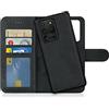 MyGadget Cover per Samsung Galaxy S20 Ultra - Custodia Libretto Magnetica - Custodia Portafoglio Flip Wallet Case Porta Carte Similpelle PU Removibile - Grigio Nero