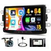 Ohradio 8Core/4G+64G Radio per Dacia Duster Sandero Logan Docker Android 15 Autoradio 2 DIN Wireless Carplay Android Auto 8 Pollici Touchscreen con GPS DSP 59UI AHD Retrocamera MIC