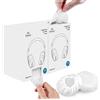 Geekria 100 paia di coperture usa e getta per cuffie MRI con scatola dispenser, cuscinetti igienici per le orecchie estensibili, cuscini igienici per pad auricolari medi (2 scatole, M, Bianco)