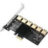 YABOANG 1 a 6 Riser Scheda, PCI-E 1X Splitter a Esterno 6 PCI-e USB 3.0 Scheda Moltiplicatore Adattatore per ETH Miner GPU Crypto Bitcoin Ethereum Mining Rig