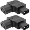MEIRIYFA Adattatore di alimentazione da IEC 320 C13 a C8, 2 connettori da C8 a femmina C13 ad angolo retto, adattatore CA a 2 pin, 10 A, 250 V, per elettronica (nero)