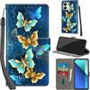 Haninsuze Cover per Xiaomi Redmi Note 13 4G Custodia Cover Pelle Libro Portafoglio con Porta Carte Magnetica Protezione Antiurto Cuoio Flip Case Custodia Cover per Redmi Note 13, farfalla dorata