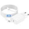 Bamkey Caricatore per iPhone 17 16 15 Pro Max/Pro/Air/iPad, 20W Caricatore USB C Caricabatterie Alimentatore USB C Adattatore Presa Spina Spinotto Ricarica Rapida con Cavo 2M