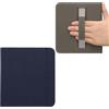 kwmobile Cover Pieghevole eReader Compatibile con Kobo Libra Colour Cover - Protezione eBook Reader in Tela con Cinghia per Mano - blu scuro