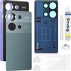 Enkeig Vetro Posteriore Sostituzione per Xiaomi Redmi Note 13 PRO 4G Back Cover copribatteria + Kit di Riparazione (Verde)