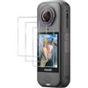 HidWee Vetro Temperato Compatibile con Insta360 X4 Air, 3 Pezzi 9H Durezza Pellicola Protettiva, HD Senza Bolle Anti Graffio Schermo Vetro Pellicola Protettiva