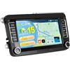 Motorsi [4G+64G] Autoradio CarPlay per VW/Seat/Skoda/Passat/Golf/Polo, Apple CarPlay e Android Auto Wireless, Touch Screen HD da 7'', 2 DIN Bluetooth Radio, GPS/SWC/FM/RDS/USB + Telecamera di retromarcia,Mic