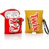 Derhom - Custodia Protettiva in Silicone per Airpods Apple 1 e 2 [Candy Snack Series][2 Pack] (Kitkat/Twix)