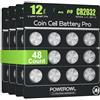 POWEROWL CR2032, POWEROWL CR2032, batterie al litio da 3 V, 48 pezzi, DL2032/KCR2032/BR2032/ECR2032