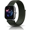 KeeFos 20MM Cinturino per Amazfit Cheetah 2 Pro/T-Rex 3 Pro 44mm/Active 2/2 Square/GTR Mini/GTR 42mm/GTS 4/4 Mini/3/2e/2 Mini/2/Bip 3 Pro/Bip 3, Nylon Cinturino di Ricambio Elasticizzata - Verde