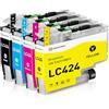 SINOPRINT LC424 Cartucce d'inchiostro Compatibile per Cartucce Brother LC424 Multipack per Brother DCP-J1200W DCP-J1200WE (4 Pack)
