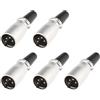 EMSea 5 Connettori XLR Maschio A 4 Pin Senza Bloccaggio Contatti Placcati In Argento Adatti Per Apparecchiature Audio Con Mixer Per Microfono