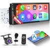 Inefala Autoradio Bluetooth 1 Din con Wireless Carplay Android Auto 6,9 Pollici Touchscreen Stereo Auto Supporta Bluetooth Vivavoce/Mirror Link/FM Radio/USB/EQ con Telecamera Posteriore