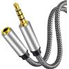 CABLEPELADO Cavo prolunga jack 3,5 mm con microfono 4 pin, prolunga cuffie 3,5 mm, maschio a femmina, compatibile con PS5/PS4, caschi, altoparlante, PC, cellulare, nylon, 3 metri