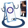 xinyunew Cover Trasparente con Cordino per iPhone 7 Plus/8 Plus, Custodia con Regolabile Collana per iPhone 7 Plus/8 Plus, [Antiurto] [AntiGraffio] [Antiscivolo] Case con Laccio Tracolla, blu